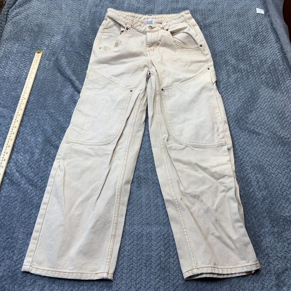 BDG Carpenter Pants Womens 28 Cream Off White Double Knee Wide Leg
